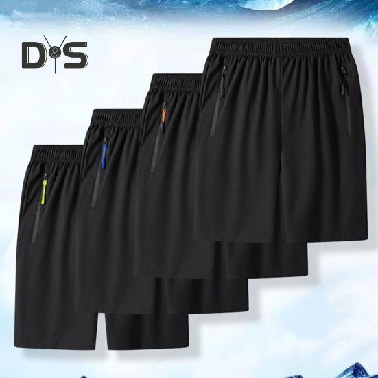 Мужские спортивные шорты, однотонные, прямые, с эластичной резинкой на талии, повседневная одежда, карманы на молнии, ретро, ​​тонкие летние шорты выше колена, мужская одежда