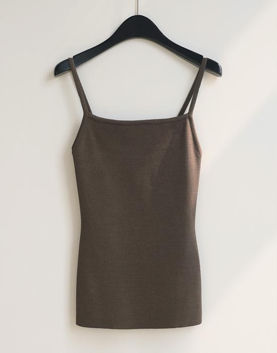DIGUE Soy Knit Sleeveless Top (Khaki)