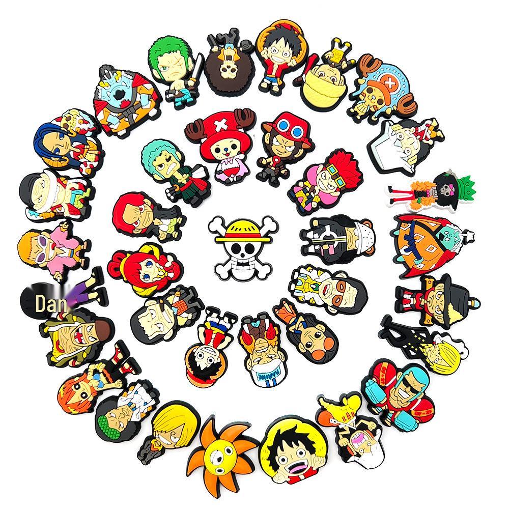 Милые Мультяшные Шармы One Piece: Мягкие резиновые пряжки и аксессуары для обуви в стиле японского аниме