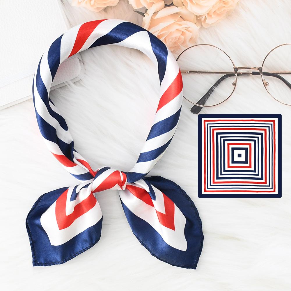 Новый модный высококачественный шелковый шарф квадратный шарф цепочка имитация шелка 50x50 маленький шарф для женщин