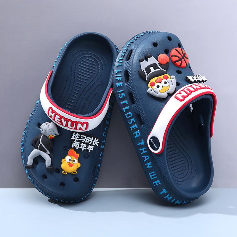 Удобные Дышащие Летние Мультяшные Клоги для Девочек и Мальчиков для Игр в Помещении и на Открытом Воздухе
