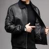 Осенняя кожаная куртка Мужская однотонная куртка из козьей кожи Мужская кожаная куртка-топ