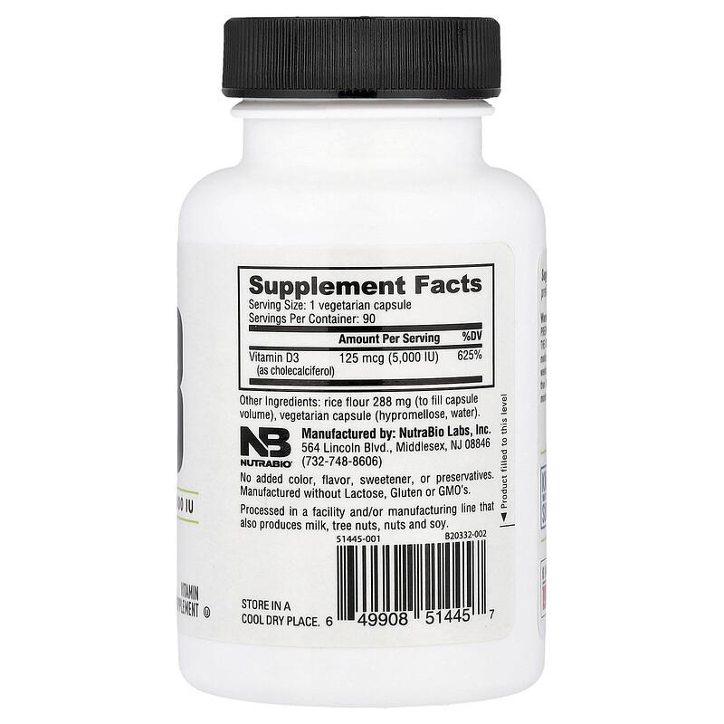 Vitamin D-3, 125 mcg (5,000 IU), 90 Capsules