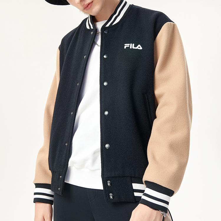 Fila Fusion Спортивная куртка для мужчин, ретро, цветовые блоки, свободный крой, куртки, глубокий черный T11M142501FBK