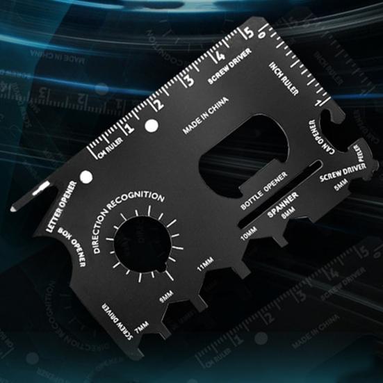 Puntos Stainless Steel Wallet Card Size Outdoor Camping Survival Gear Pocket Multi Tool