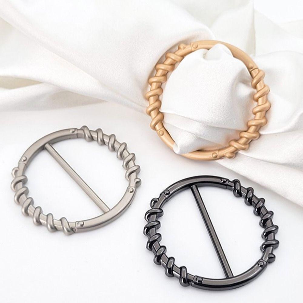 Hijab Scarf Clip Clothing Corner Knotted Buckles Round Metal Scarf Buckle Girls