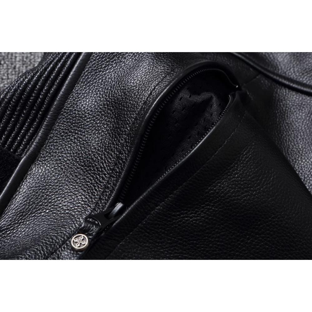 Chinese Size Biker Vest Top Layer Cowhide Leather Vest Men's Slim Short Motorcycle Clothing Riding Jacket Sleeveless Genuine Cow Club Vest