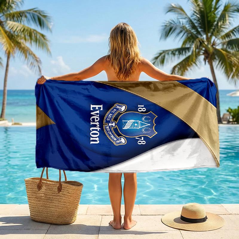 Everton Football Beach Towel Soft Microfiber Summer Towel Quick Dry Absorbent Towel for Beach Swimming Pool Travel
