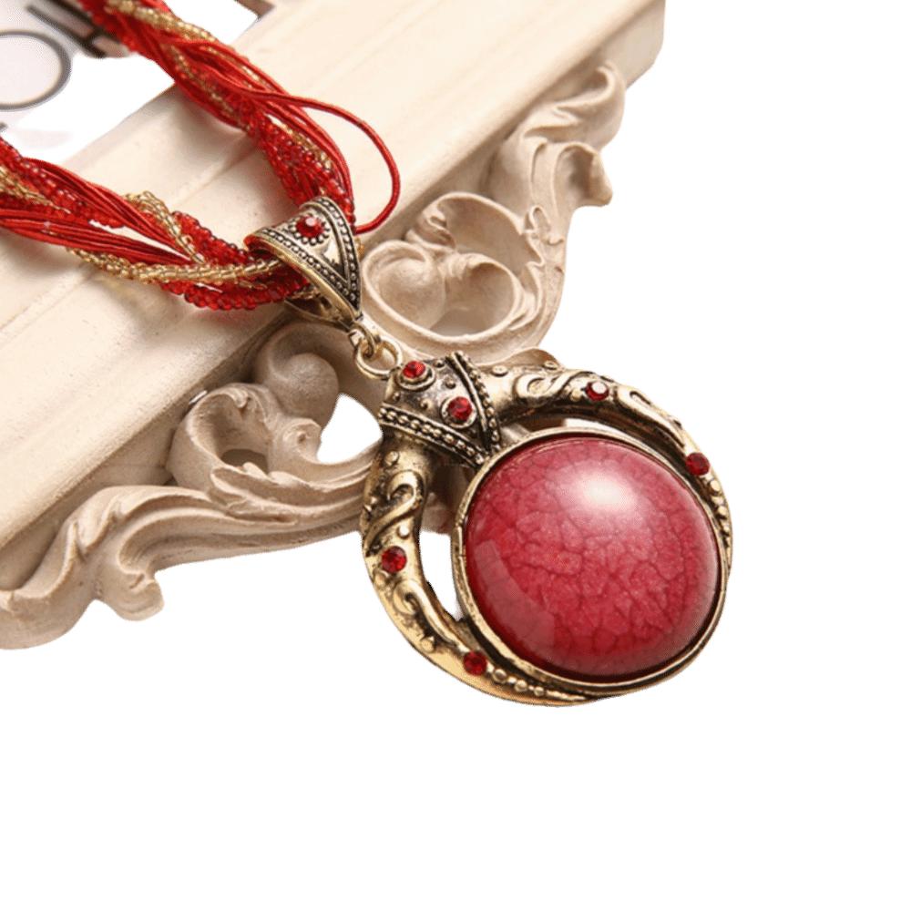Vintage Bohemian Necklace Alloy Round Pendant Necklace New Pendant Necklace