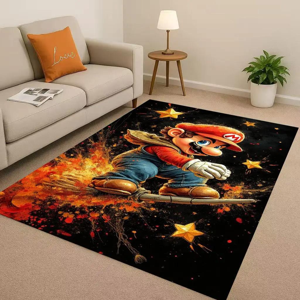 3D Mario Game Cartoon Christmas Gift Living Room Non-Slip Area Rug Carpet For Bedroom Playroom Sofa,Home Decor Doormat