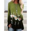 Spring and Autumn Round Neck Small Daisy Flower Pattern 3D Printed Top Fashionable Casual Long Sleeved Women's T-shirts
