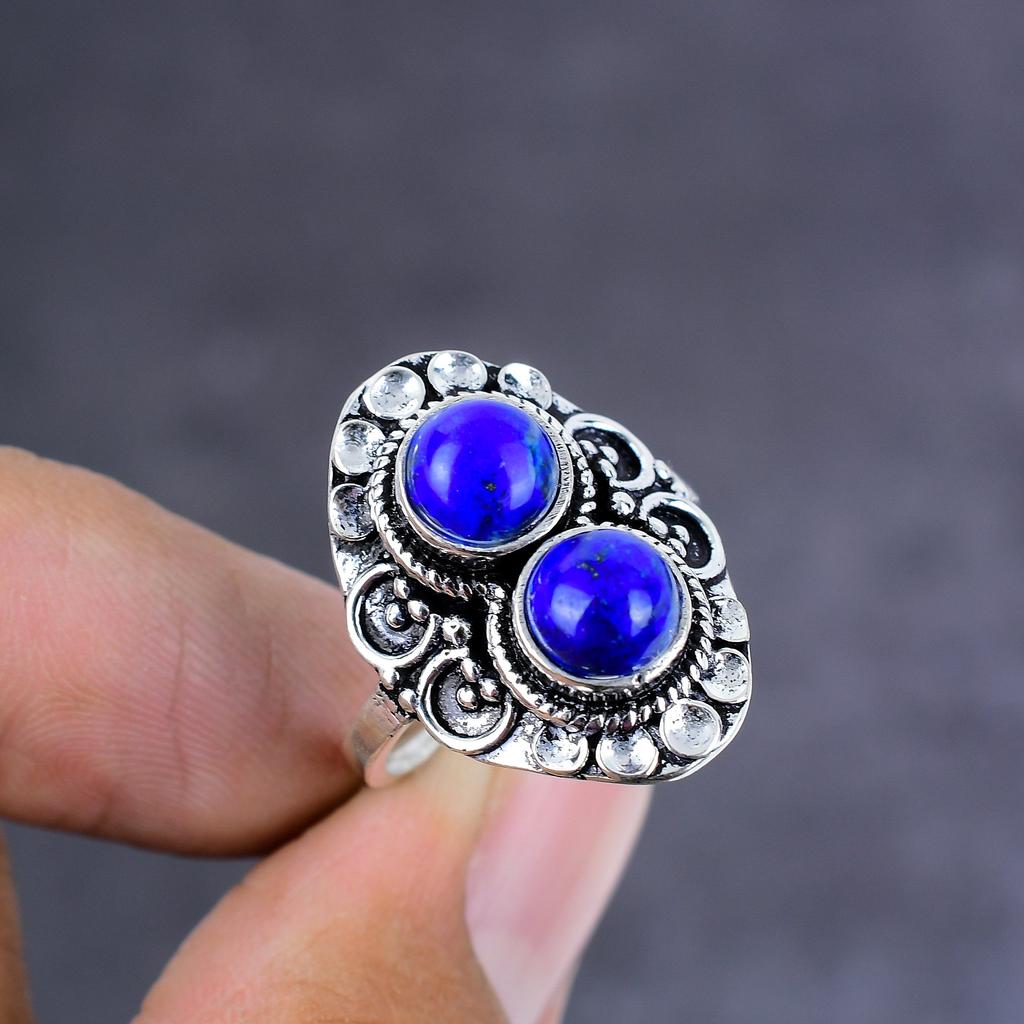 Lapis Lazuli Handmade 925 Sterling Silver Jewelry Ring Size 10 Gift For Her K4T64