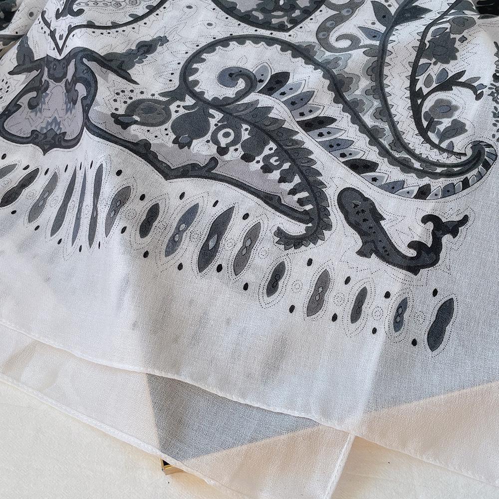 Осенне-зимний этнический хлопковый льняной шарф: Уютная длинная шаль для женщин