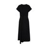 MO&Co. Modal Blend Pleated Slit Black Dress
