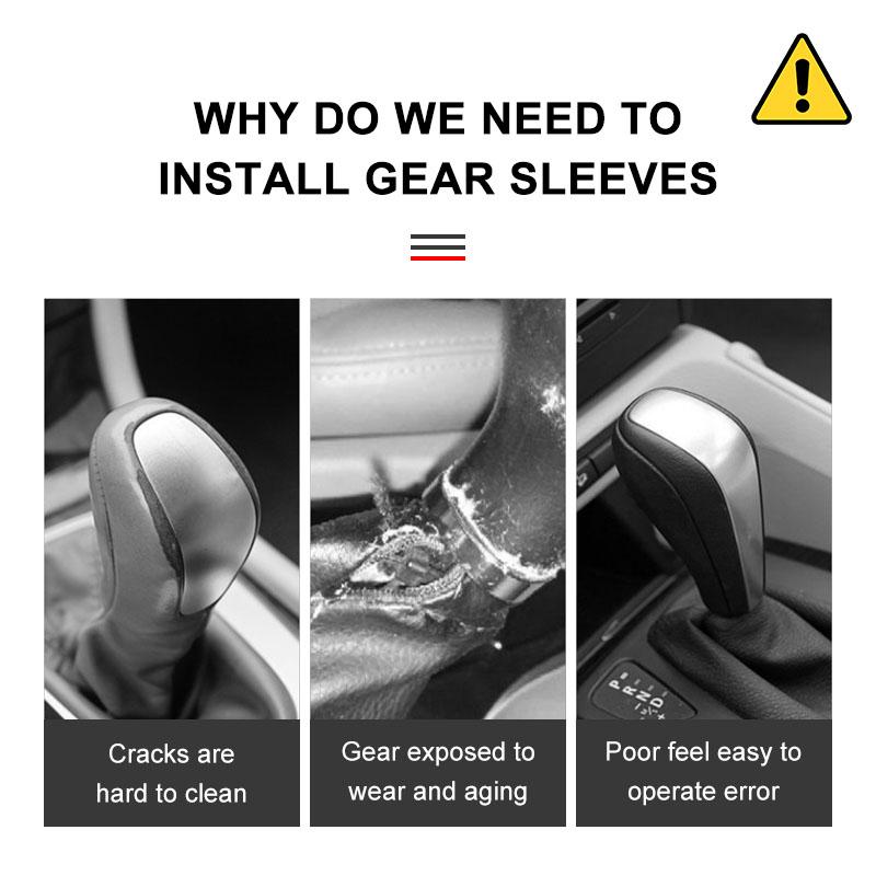 Car Gear Shift Cover PU Leather Shift Lever Cover Gearbox Shifter Knob Protective For BMW E39 E46 E90 E36 E60 E34 E30 F30 X1 X3 X5 X6 X7 E92 E93 E87