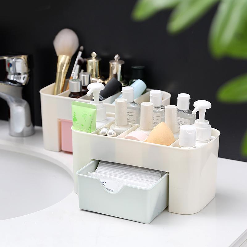 Multifunctional Plastic Storage Box: Desktop Organizer, Makeup/Jewelry Holder, Office Drawer Solution.