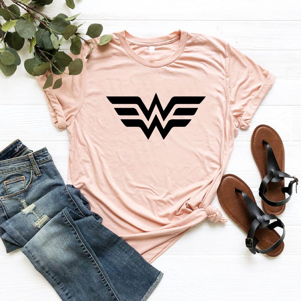 Wonder Female T-shirt Women Warrior T Shirts Superhero Tee Women Power Shirts Mothers Day Gift Casual Tees Tops