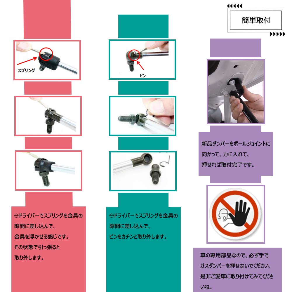 XIANGSHANG VOXY 80 Series ZRR80W ZWR80G Bonnet Damper Hood Damper Vehicle Modification Lift Support Japanese Installation Instructions Left and Right
