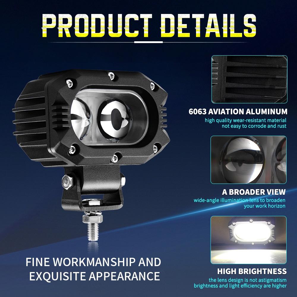 Additional 3inch Ligh Mile Led Work Light Bar Driving Lamp Headlights Long -range Accessories 12V 24V Electric 4x4 Led Off Road