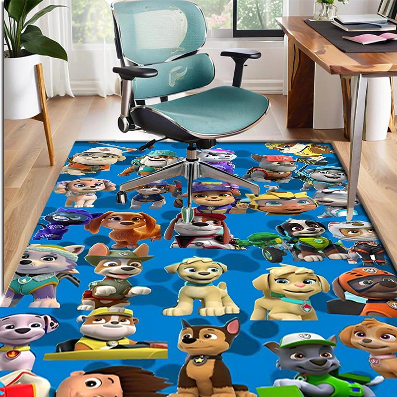 PAW Patrol Pattern Rug, Indoor/Outdoor Mat, for Picnic, Gameroom, Bedroom, Office, Living Room, Home Decor Carpet, Birthday Gift