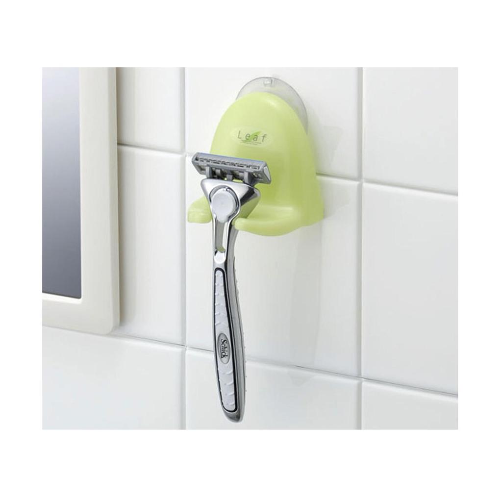 INOMATA Держатель для бритвы на присоске в виде листа Зеленый / Белый
