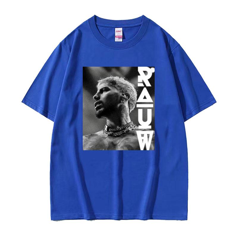 Rapper Rauw Alejandro Reggaeton Trap T-shirt Unisex's Harajuku Retro Hip Hop Punk T-shirts Unisex 100% Cotton Short Sleeve T Shirt