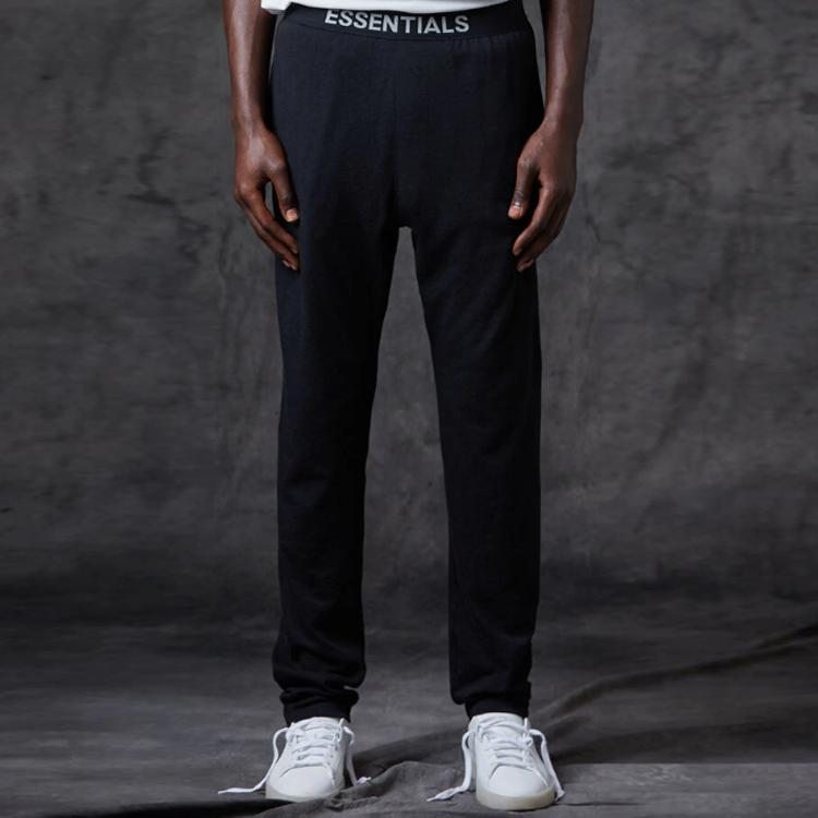 Fear of God Essentials Осень/Зима 2020 Логотип Эластичный Пояс Вязаные Спортивные Штаны Унисекс Низ Черный FOG-FW20-183