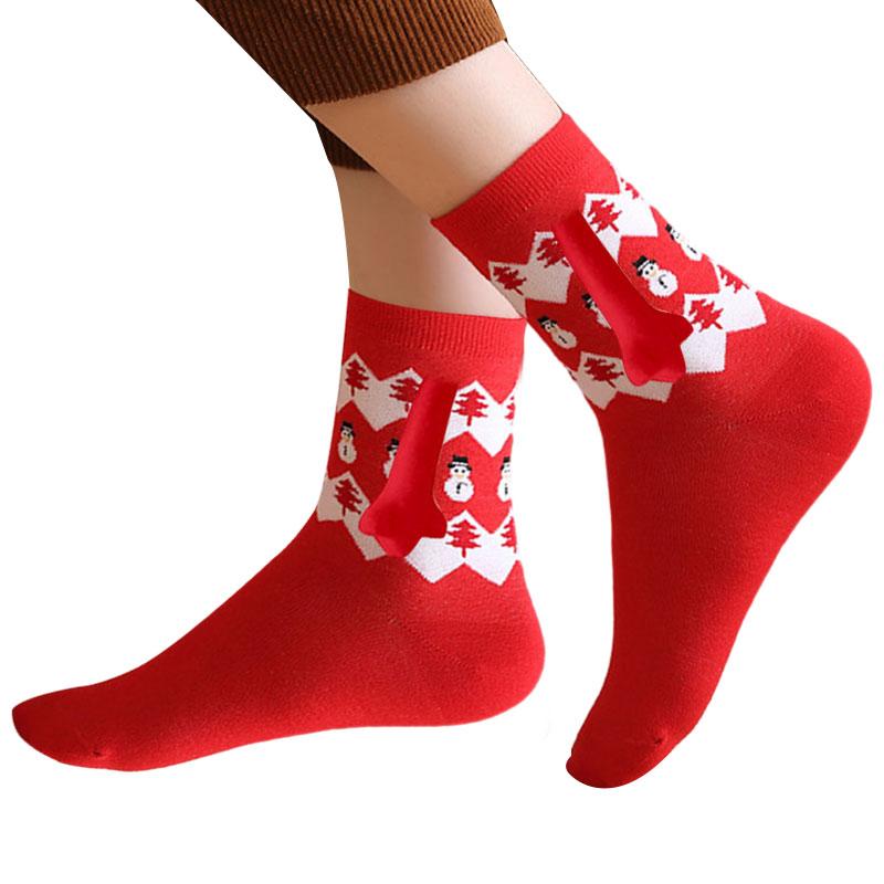 10Pairs Club Celebrity Ins Fashion Funny Creative Magnetic Attraction Hands Black White Cartoon Eyes Couples Sox Socks