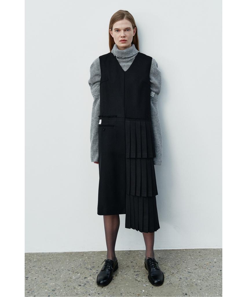Recorde Pleats Layered Sleeveless Dress Rqdaa25540Bkx