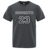 Brooklyn 23 Usa City Street Letter T-Shirt Men Vintage High Quality Tee Clothes Cotton Tops Oversized T-Shirts