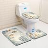 Рождественский коврик для ванной, туалетный трехпредметный набор