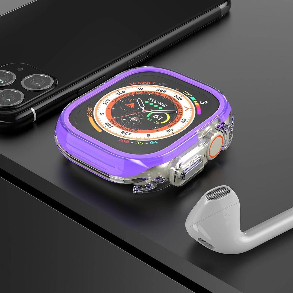 Чехол из ТПУ+ПК для Apple Watch Ultra 2 49 мм Серии 9 8 7 6 SE 5 4 45 мм 41 мм Защитная рамка-бампер Чехол для iwatch 9 6 5 4 se 44 мм