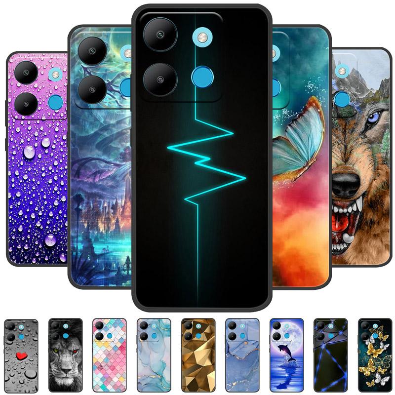 Для Infinix Smart 7 Чехол Роскошный Силиконовый ТПУ Мягкий Телефон Черный Чехол Чехлы Для Infinix Smart7 X6515 Funda Защитный Coque Capa