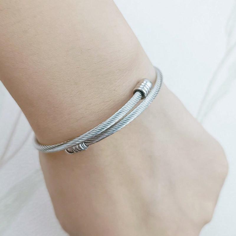 2 шт. Европейский и американский геометрический металлический браслет, Мужской и в стиле хип-хоп Модный браслет-манжета