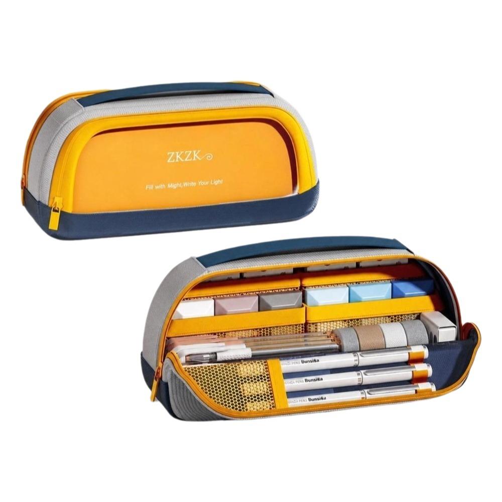 Carry Handle Pencil Pouch Zipper Closure Stationery Bag New Magnetic Pencil Case for Students