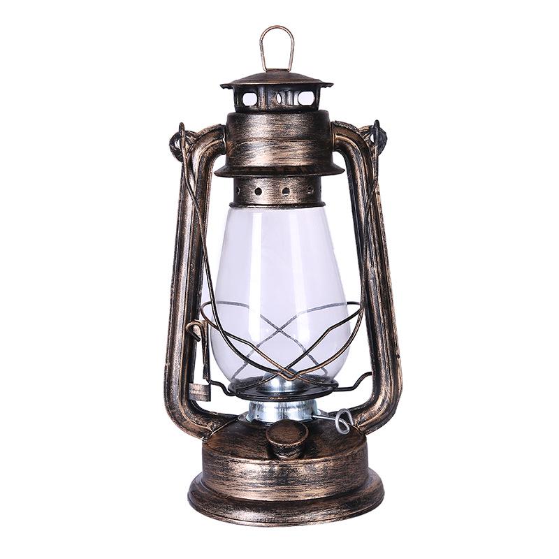 Vintage Iron Hurricane Lantern: Outdoor Kerosene Lamp & Decorative Light for Camping