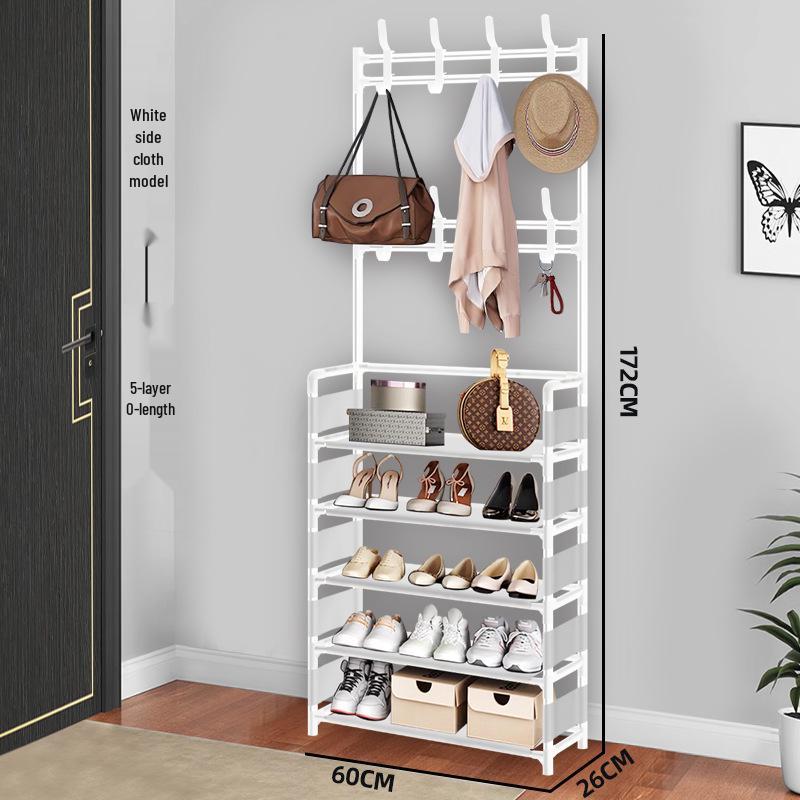 Современная многофункциональная металлическая вешалка для обуви и одежды: Напольная, Простая, Минималистичная система хранения для обуви и одежды