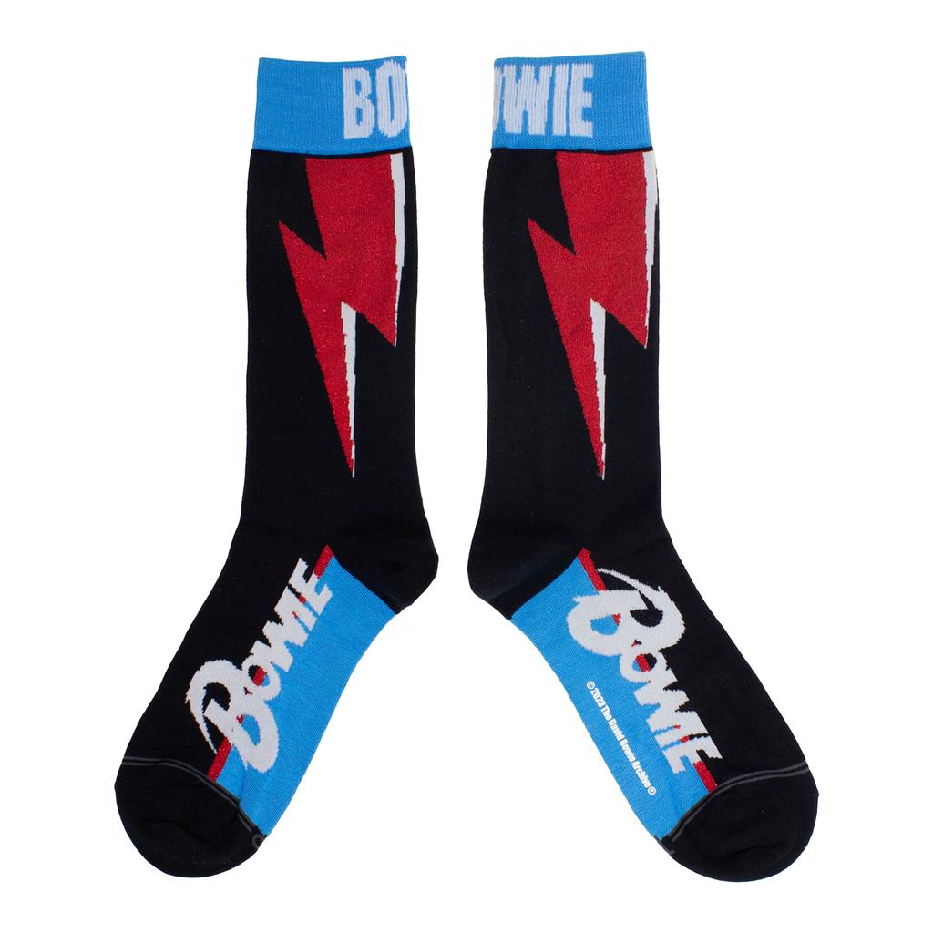 David Bowie Unisex Adult Red Flash Crew Socks
