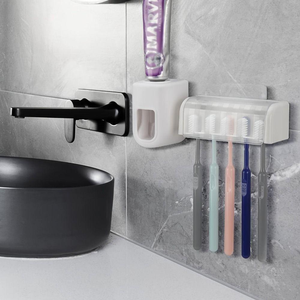 Dustproof Toothbrush Holder Punch-free Storage Rack Durable Toothpaste Holder