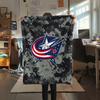 1Pc Columbus Blue Jackets Print Flannel Blanket, High quality Comfortable for All Seasons, Home Decor, Warmth and Comfort, Perfect for Gifts