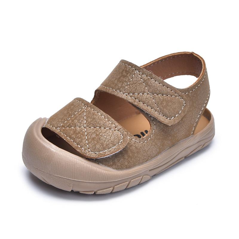 Baby Walking Shoes Toes Capped Anti-kicked Toddler Kids Sandals Non-slip Soft Sole 2025 Summer Boys Girls Beach Shoes Versatile