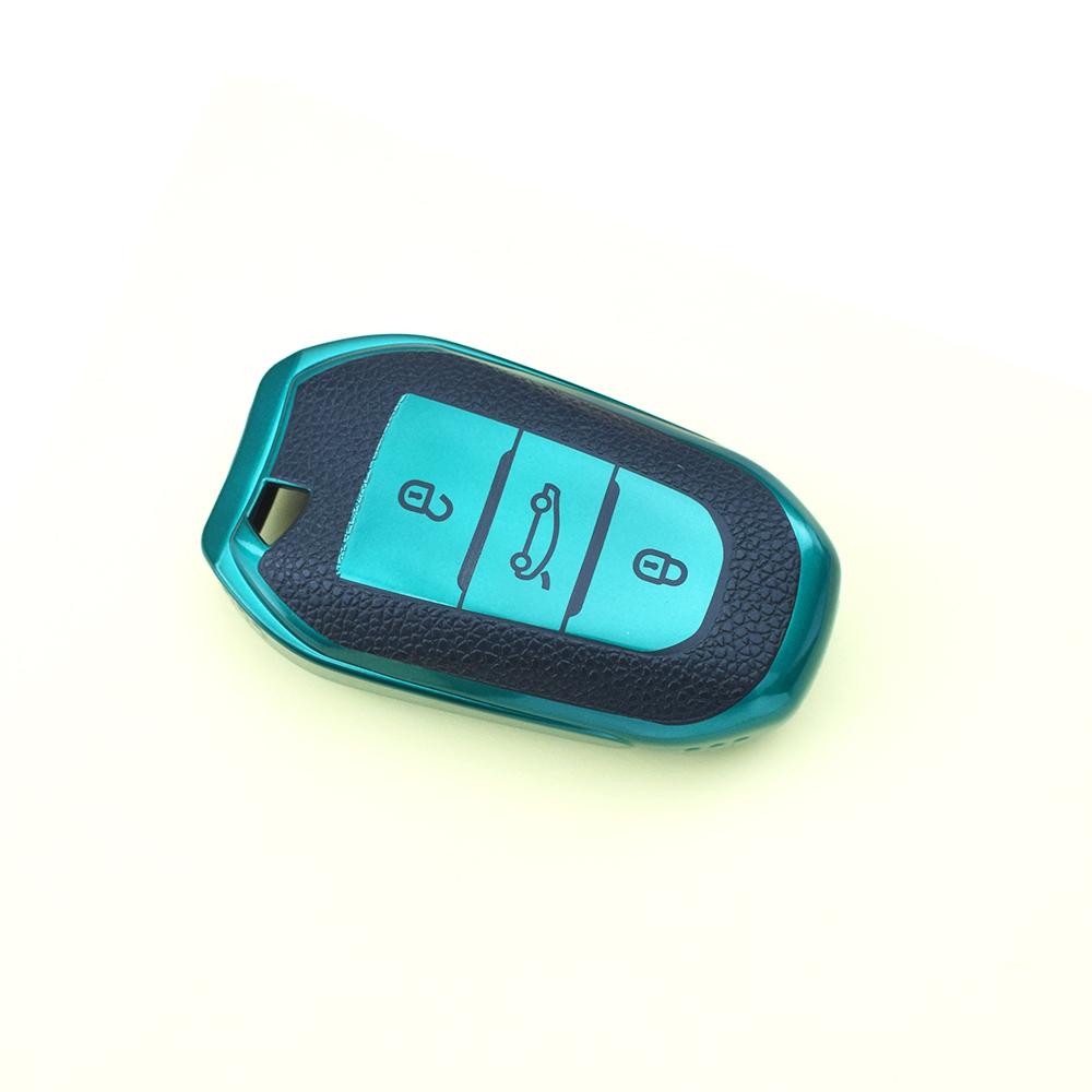 Автомобильный бесключевой кожаный чехол из ТПУ Держатель брелока Чехол для автомобильного пульта ключа Крышка для Peugeot 3008 4008 5008 308 408 508 2008 Citroen C4 C5 X7