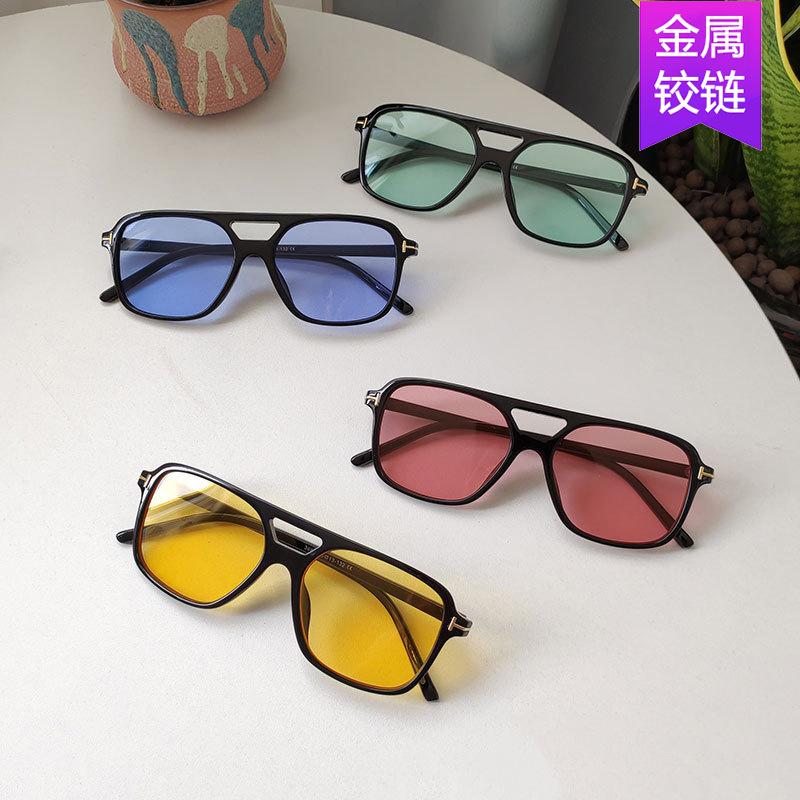 T-Shaped Double Beam Sunglasses Square Fashion Trend Sunglasses Retro Sunglasses
