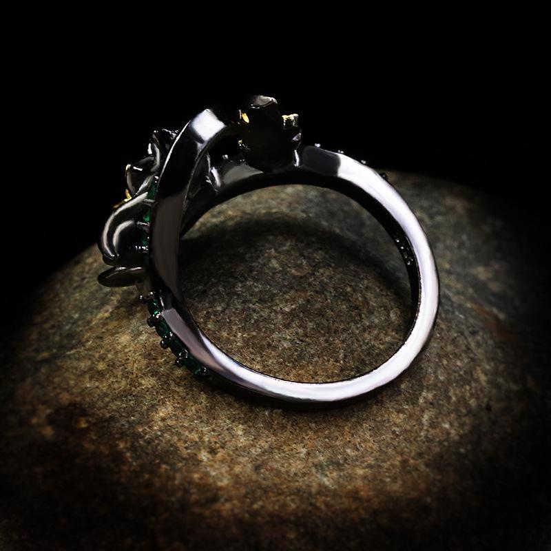 Изысканные кольца с цветком ромашки для женщин, ретро, черное золото, барочный жемчуг, ветви, винтажное кольцо, итальянские украшения, подарок