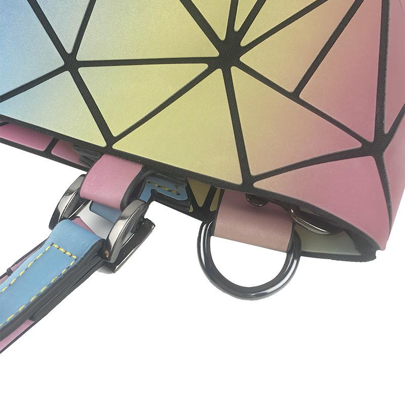 Сумка женская геометрическая ромбовидная на плечо модная радужная сумка-ведро женская складная портативная сумка через плечо