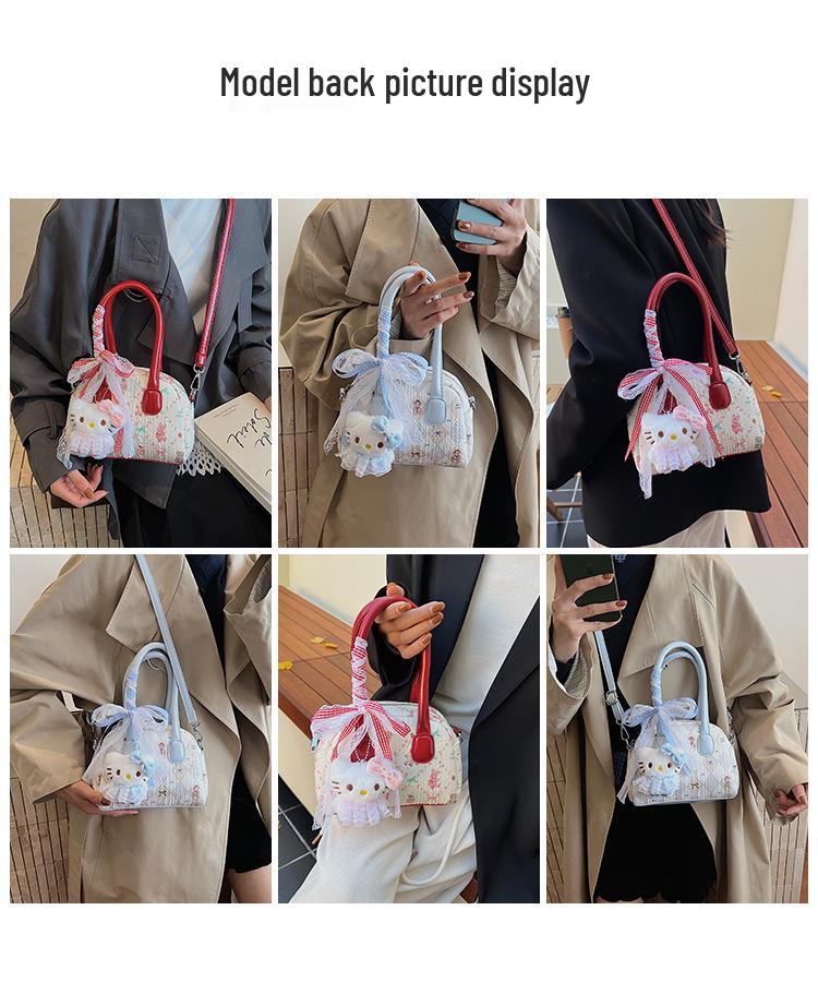 Корейская милая клетчатая сумка с бантом - Универсальная сумка через плечо и кроссбоди на осень/зиму 2025