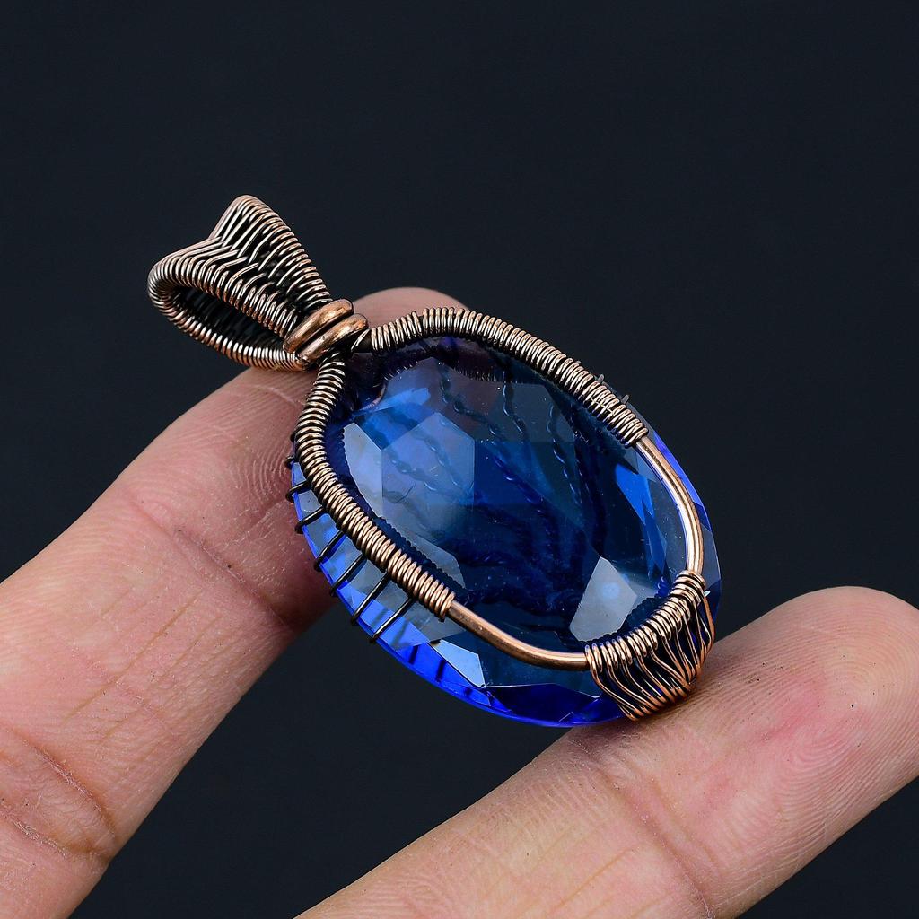 Древо Жизни Танзанит Драгоценный Камень Медная Проволока Обертка Кулон Ювелирный Подарок Для Нее