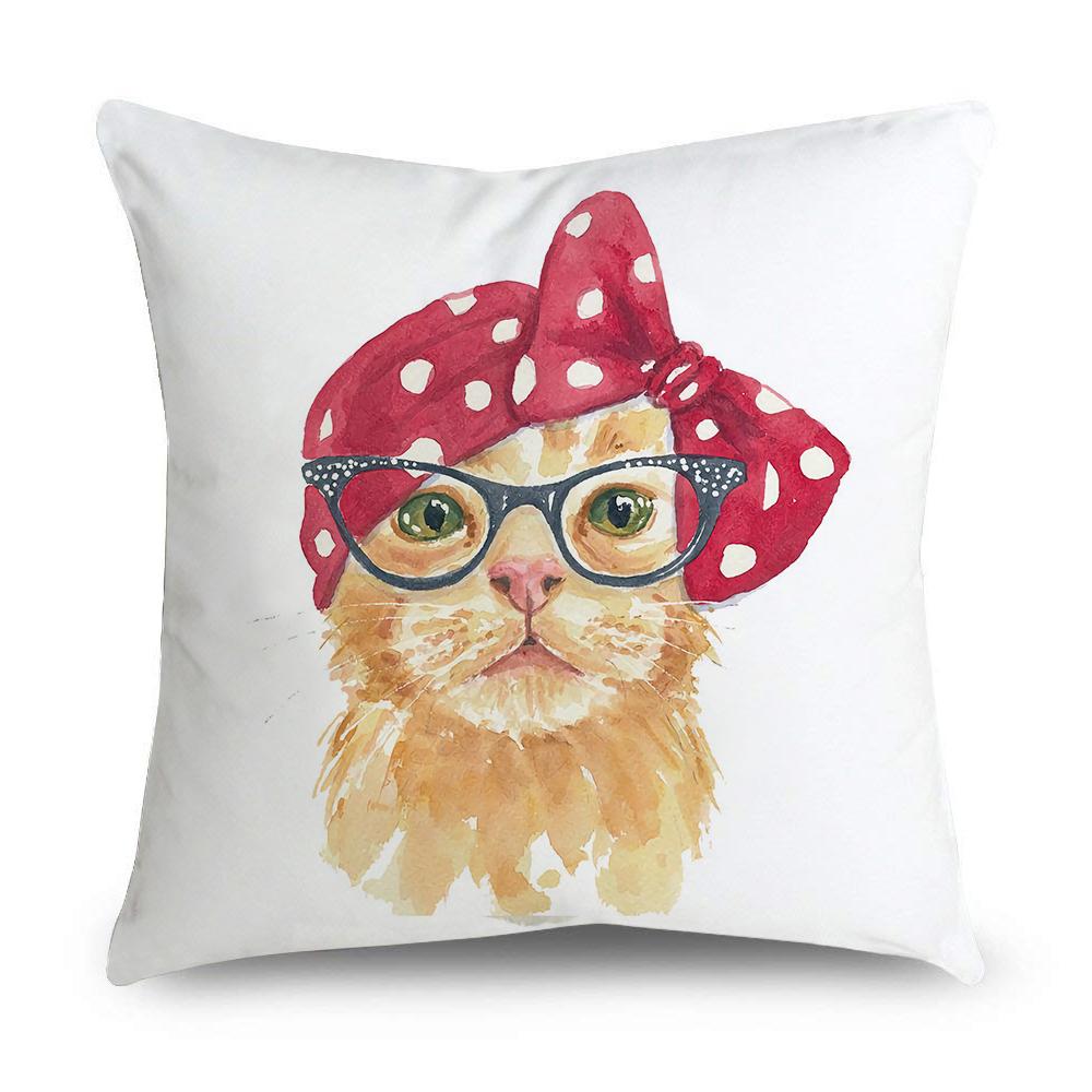 Чехол для подушки с милым котом для гостиной, автомобиля, дивана, стула, персиковой кожи, домашний декор, наволочка