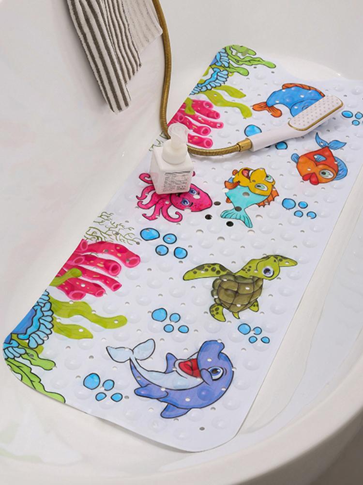 40X100 см нескользящий коврик для ванной, детская ванная комната с принтом, мультяшная присоска, ПВХ коврик для ванной, коврик для туалета, удлиненный