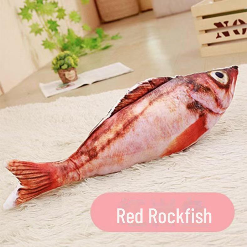 Плюшевая игрушка-рыба из кошачьей мяты: Подушка для саморазвлечения, устойчивая к царапинам и износу, для кошек